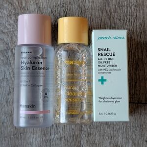 Korean Skincare Travel Size Bundle - Peach Slices, Hanskin, ma:nyo NEW
